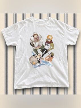 Gildan Anime Group Character Graphic T-Shirt White For Unisex